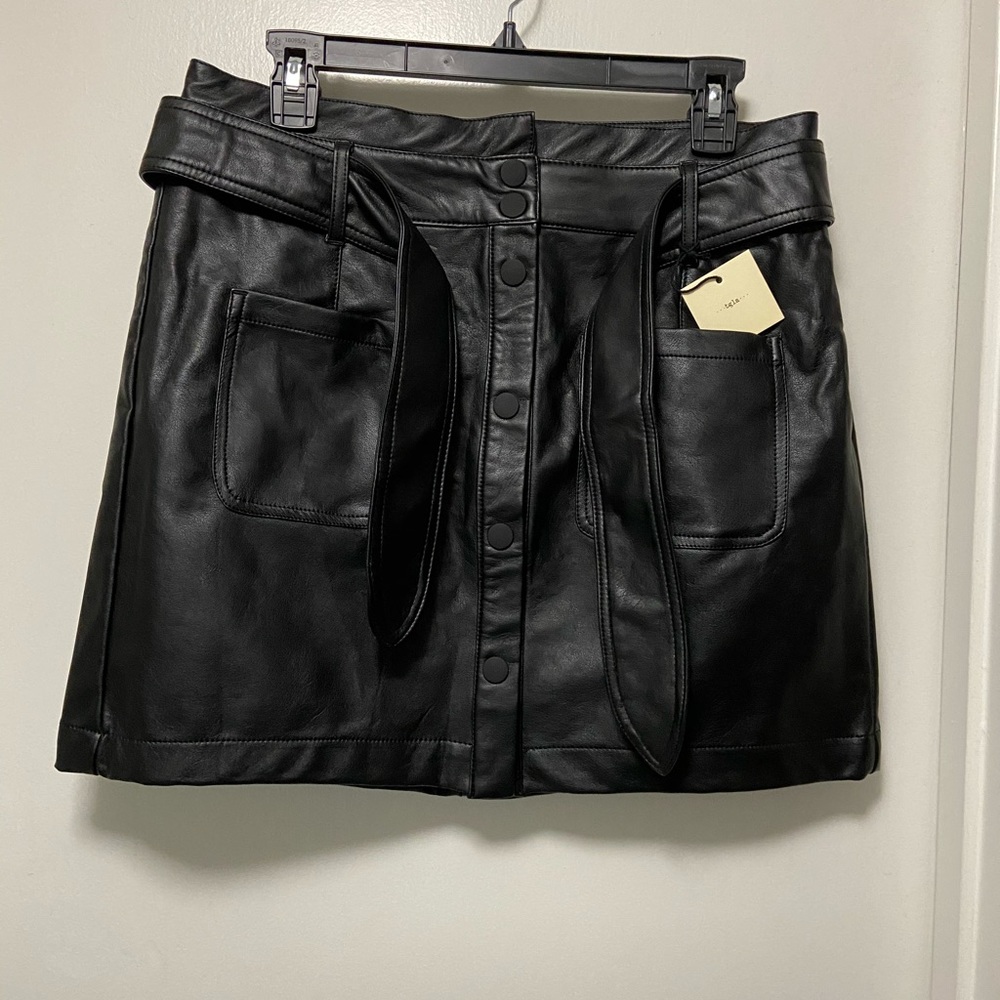 Faux leather skirt
